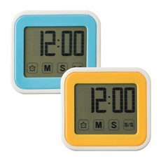 FLaITO 浴室用吸附式數字防水碼錶組 2入, 藍色, 黃色