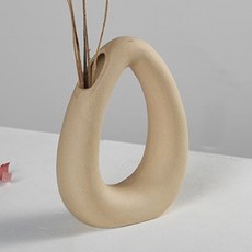 TCR 陶瓷環形直立花瓶, 米色