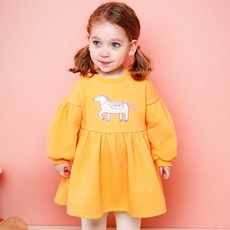 mollimelli 孩童馬印花磨毛連衣裙