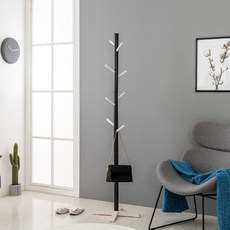 Minimal雙色Pol Gassa原木立式衣架, 水洗白+深海軍