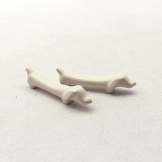 Dalsogum 霧面狗狗筷架, 奶油白, 2個