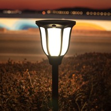 城市 LED 太陽能庭院燈六角形火焰, 白色火焰