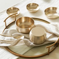 Notdam Ari系列 黃銅玉單人餐具組, 飯碗 + 湯碗 + 蓋子, 金色, 1套