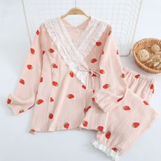 Luna Glam 雙層紗刷毛室內服 孕婦裝 睡衣 上下套裝