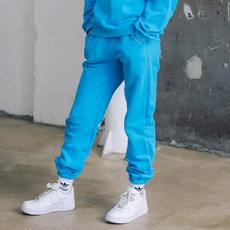 KISPO 女童款天空藍刷毛束口褲