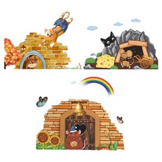 Quardi 室內裝飾 3D 重點貼紙 老鼠 3件組, 混合色