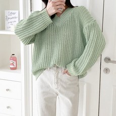 보리맘 여성용 하비 브이넥 니트티 M190
