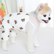 AMYLOVESPET 寵物DE泰迪熊細肩帶連身衣, 象牙白