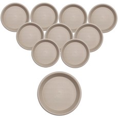 塑膠圓形花盆底盤, 10個, 奶油色