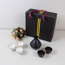 月鹽陶瓷金邊酒瓶酒杯6入組, 酒瓶 + 酒杯5入, 1套