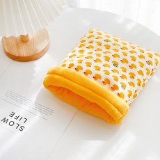 랜보어 소동물 패턴 극세사 주머니 포치, 병아리, 1개