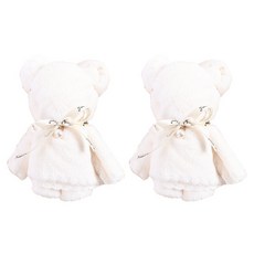 쿼르디 결혼 답례품 집들이 선물 목욕타월 베어, 화이트, 2개