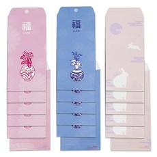 Mellow 一般感謝信封 花瓶與兔子 3款 x 6入組, 1套, 混色