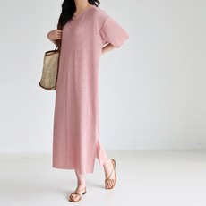 모이르벨라 퐁듀 반팔 롱 원피스 T24SS2-A0358