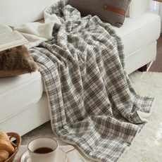 MARYHOUSE 格紋蓋膝毯