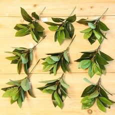 조아트 인테리어 인조 나뭇잎 조화 식물 부쉬 9p 세트, 크로톤 그린, 1세트