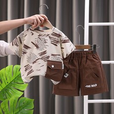 베베니즈 남아용 크레용 주머니 반팔 상하의 세트