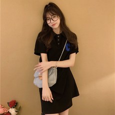 피어니스트 A라인 폴로카라 로고 미니원피스 빅사이즈 포함