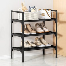 Market Plan 頂級Connect多用途三層鞋櫃, 黑色, 1個