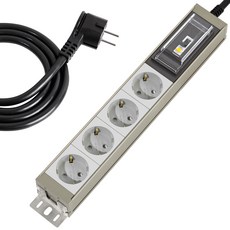 스윗홈 뉴잇 국산 고용량 알루미늄 컬러 누전차단 납작 멀티탭 4구, 골든그레이, 1개, 1.5m