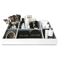 BLANC BLACK 多用途化妝品收納盒 T1, 白色 + 灰色, 1個