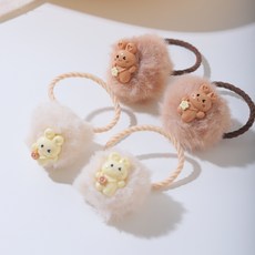 아기코끼리 퍼플리 퍼 토끼 머리끈 2종 x 2p 세트