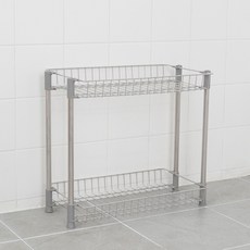 首爾家居 多用途不鏽鋼方形層架 2層, 單一顏色, 1個