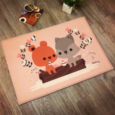 귀여운 동물 일러스트 발매트, 커플여우