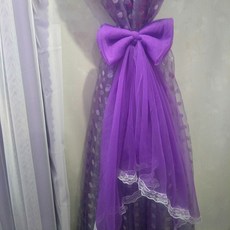 루비코코 레이스 프릴 리본 커튼타이백 20 x 60 x 100 cm, 퍼플싱글, 1개