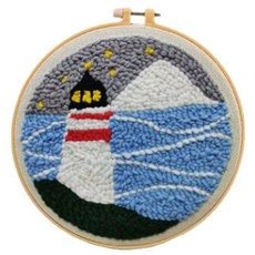 DIY 양모 자수 초보자용 21cm, 1세트, 등대