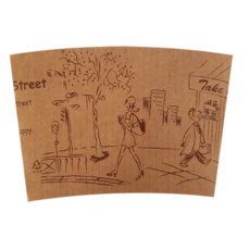 一杯外帶街景紙杯 300ml 390ml 冰杯 92口徑 420ml 480ml 600ml 杯套, 1個, 200入