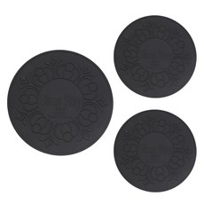 SiliconStory 韓國製造電磁爐保護墊 大+小 2入, 黑色, 1套