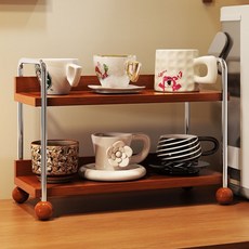 木製輕奢復古多功能杯架, 1個, 單一顏色