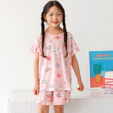 mabellechouchou 女童 Happy Bunny 涼感短袖 + 短褲套裝