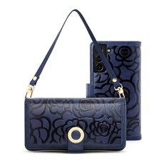 Buffett 凡爾賽玫瑰手腕束帶日記手機殼