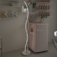 레나에너지 북유럽 인테리어 모던 웨이브 플로어 거실 침실 장스탠드 LED 조명, 화이트