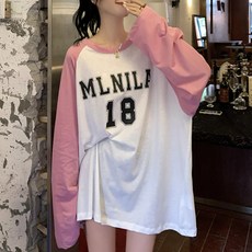 마켓에이 여성용 루즈핏 카포 긴팔 티셔츠