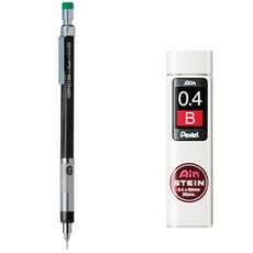 Pentel 飛龍文具 Graphlet 自動鉛筆 PG504-DD + Ain Stein 自動鉛筆芯 B 組合, 0.4mm, 1套