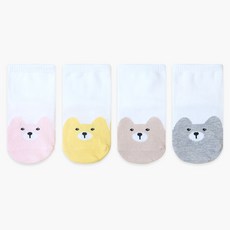HI BABY CLUB 孩童熊圖案襪子組 4入