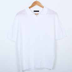 PLAYS 男士透氣亞麻高級開領短袖針織T恤