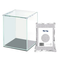 그로비타 올디아망 유리 15하이큐브 수조 + 플로워링 백사 1kg, 혼합색상, 1개