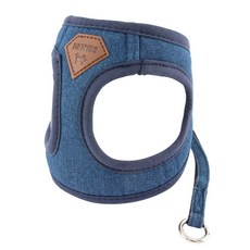 DOG-i 狗狗丹寧胸背帶 + 牽繩套組, 深藍色