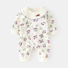 Bebeniz 嬰幼兒立體刺繡全開扣長袖連身衣