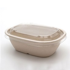 紙漿橢圓形餐盒 770ml, 1個, 50件