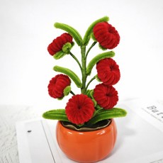 Allode 靈骨塔裝飾用人造南瓜盆栽, 03 紅色