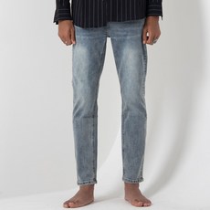 골드퍼센트 남성용 테이퍼드핏 워싱 데님 팬츠