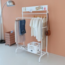 정리인홈 와이드 데코 더블 행거 + 후크 2p 세트, 화이트