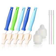 하이비 젖꼭지 세척 솔 브러쉬 5p + 먼지캡 2p + 빨대솔 3p, 1세트, 오션