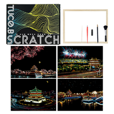 TUCO.B A4刮刮畫紙畫框組, 古典城市, 1個