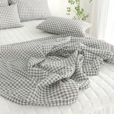 SCOHome 我的糖果泡泡紗單層被, 糖果灰